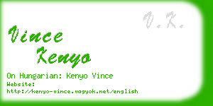 vince kenyo business card